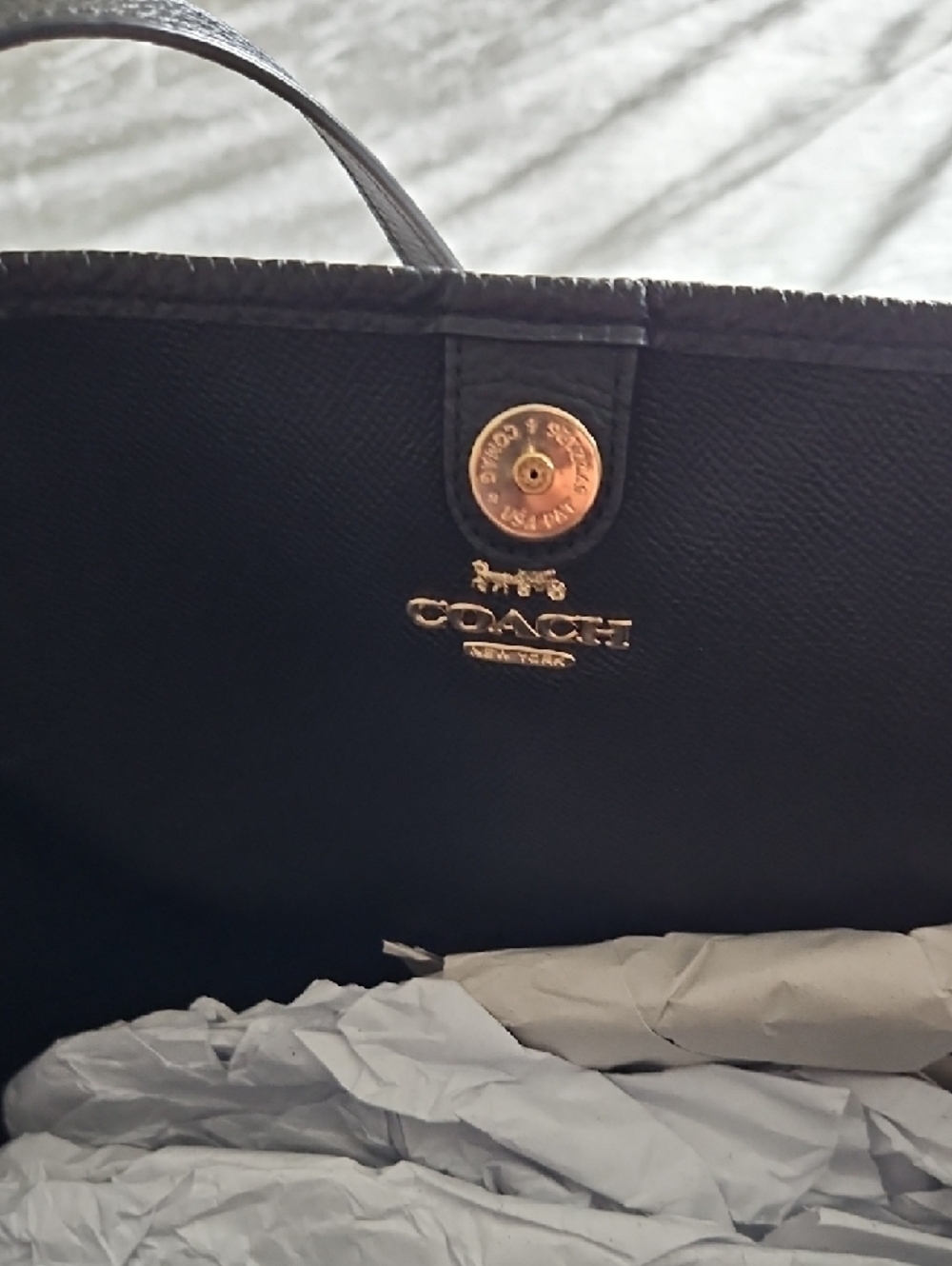 Coach Tiger-Print Tote in Tan, Black with Red Tag - Picture 3 of 3